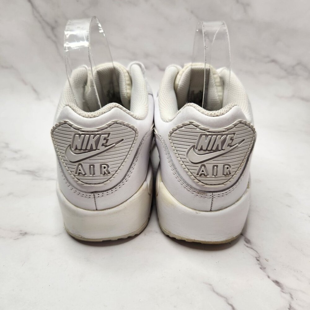 Nike Air Max 90 Recraft Triple White Sneakers Shoes Airmax CD6864-100 Youth 7 - Picture 4 of 8